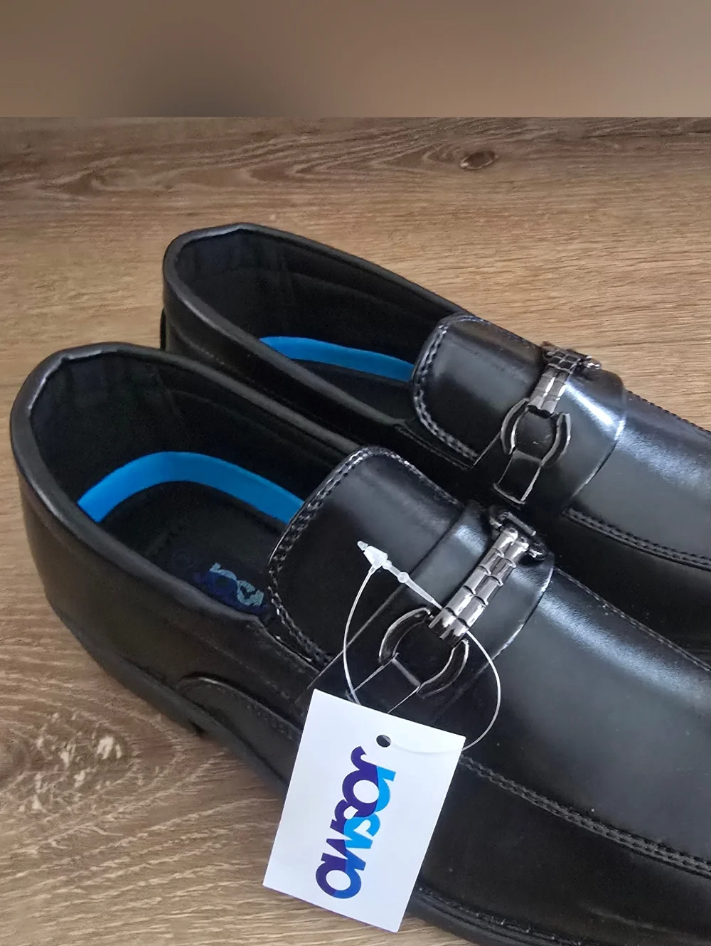 Josmo Boys Dress Shoes  Black Slip-On Comfort Oxford Loafer with Metal Bit